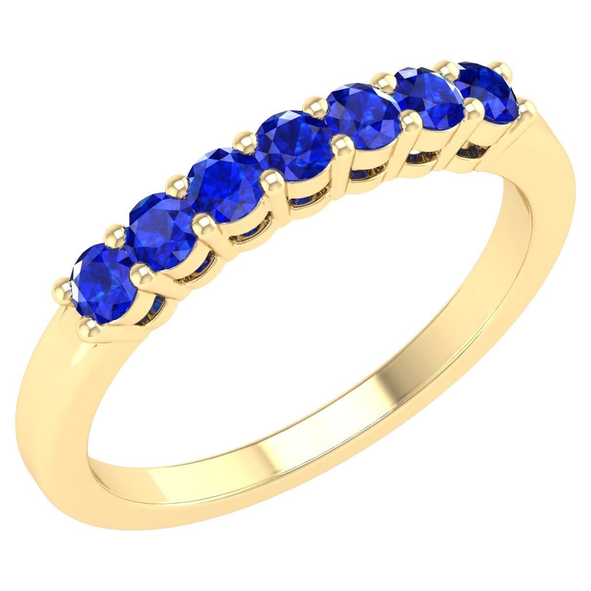 18 Karat Yellow Gold 0.5 Carat Sapphire Infinity Band Ring For Sale