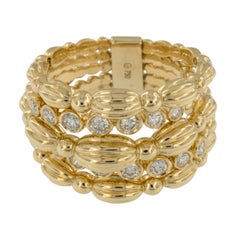 18 Karat Yellow Gold 0.52 Cttw Diamond Nutmeg Collection Band Ring by Gumuchian