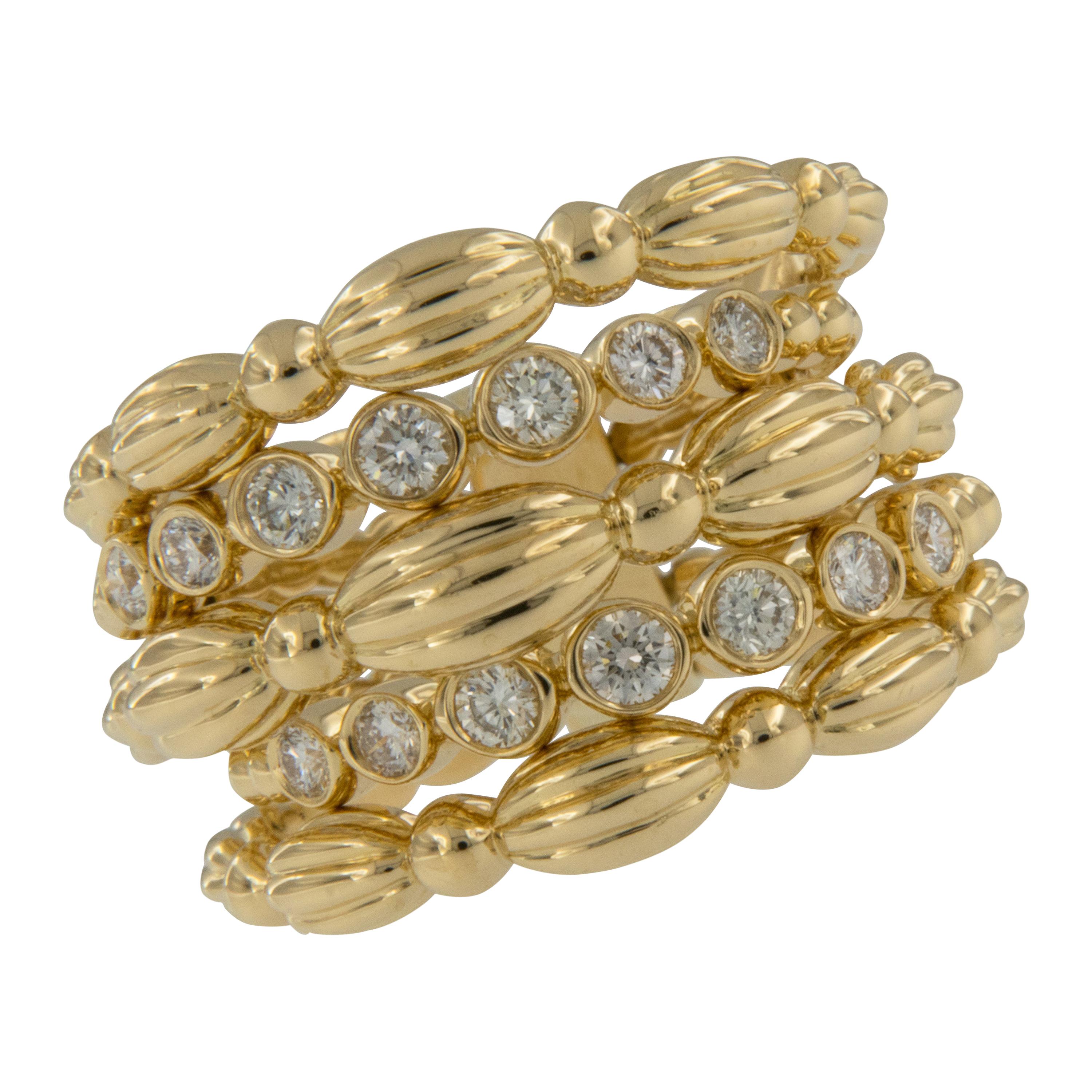 18 Karat Yellow Gold 0.52 Cttw Diamond Nutmeg Collection Band Ring by Gumuchian