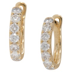 18 Karat Yellow Gold 0.53cttw Diamond Hoop Earrings