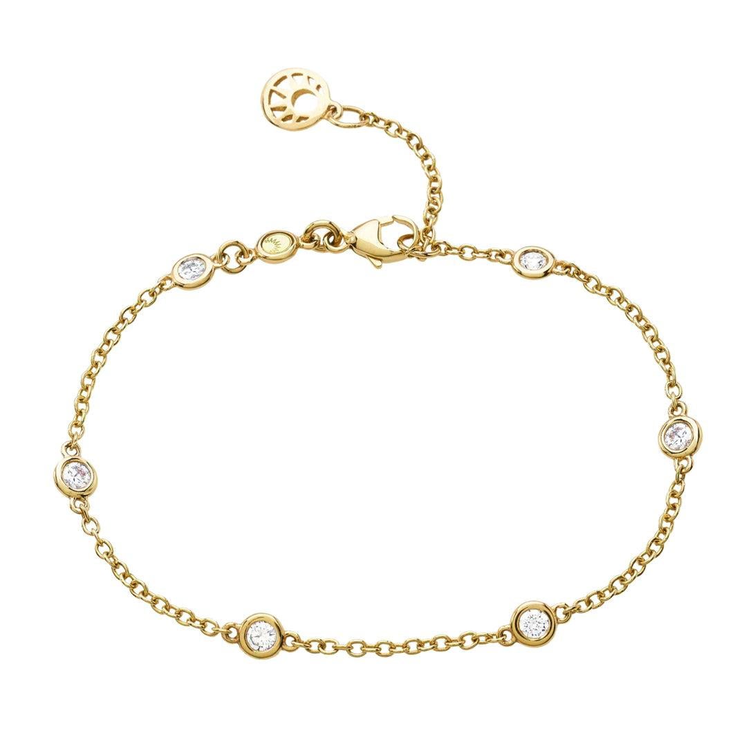18 Karat Yellow Gold 0.55 Carat Diamond Chain Bracelet For Sale