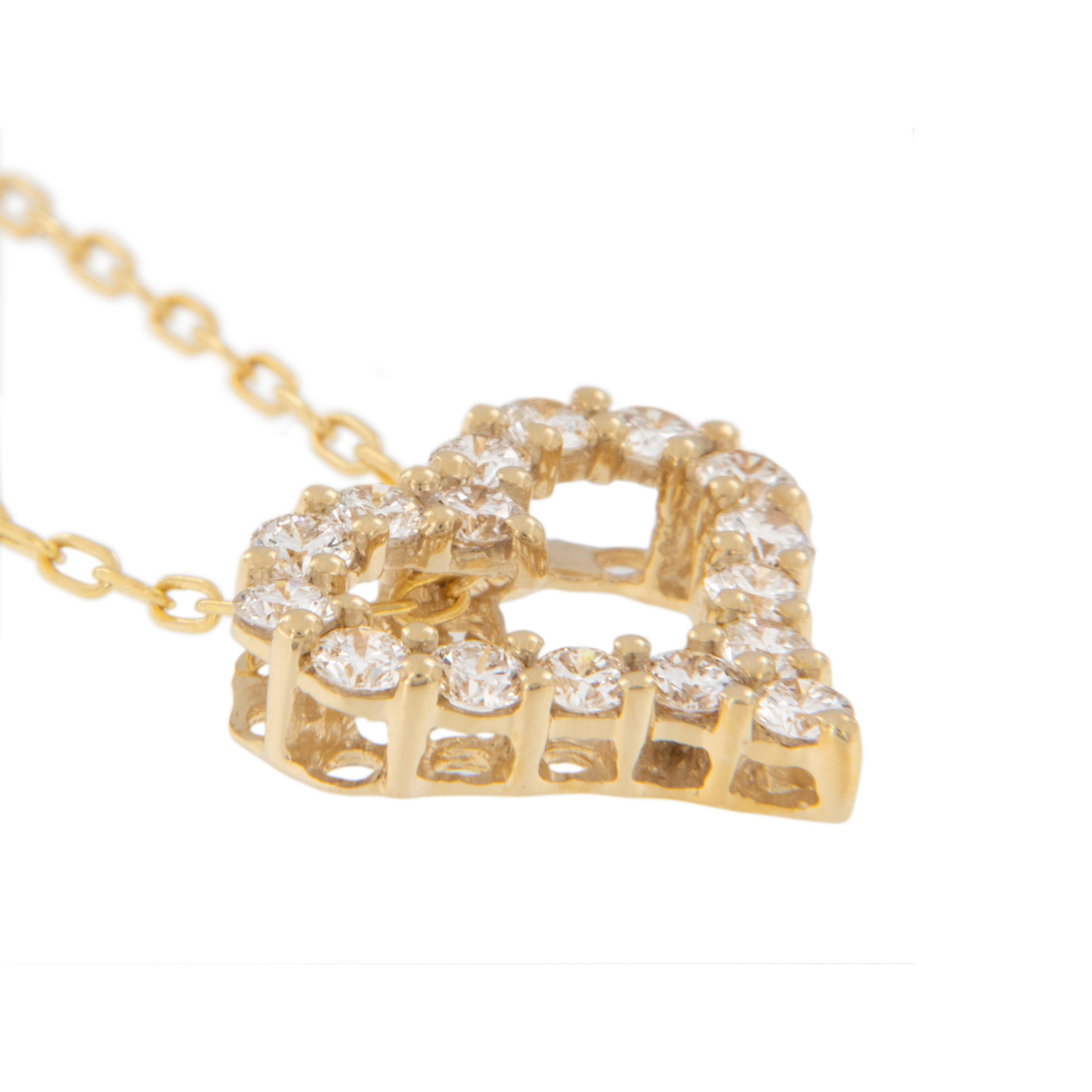 Contemporain Collier en or jaune 18 carats avec diamants 0,56 carat en vente