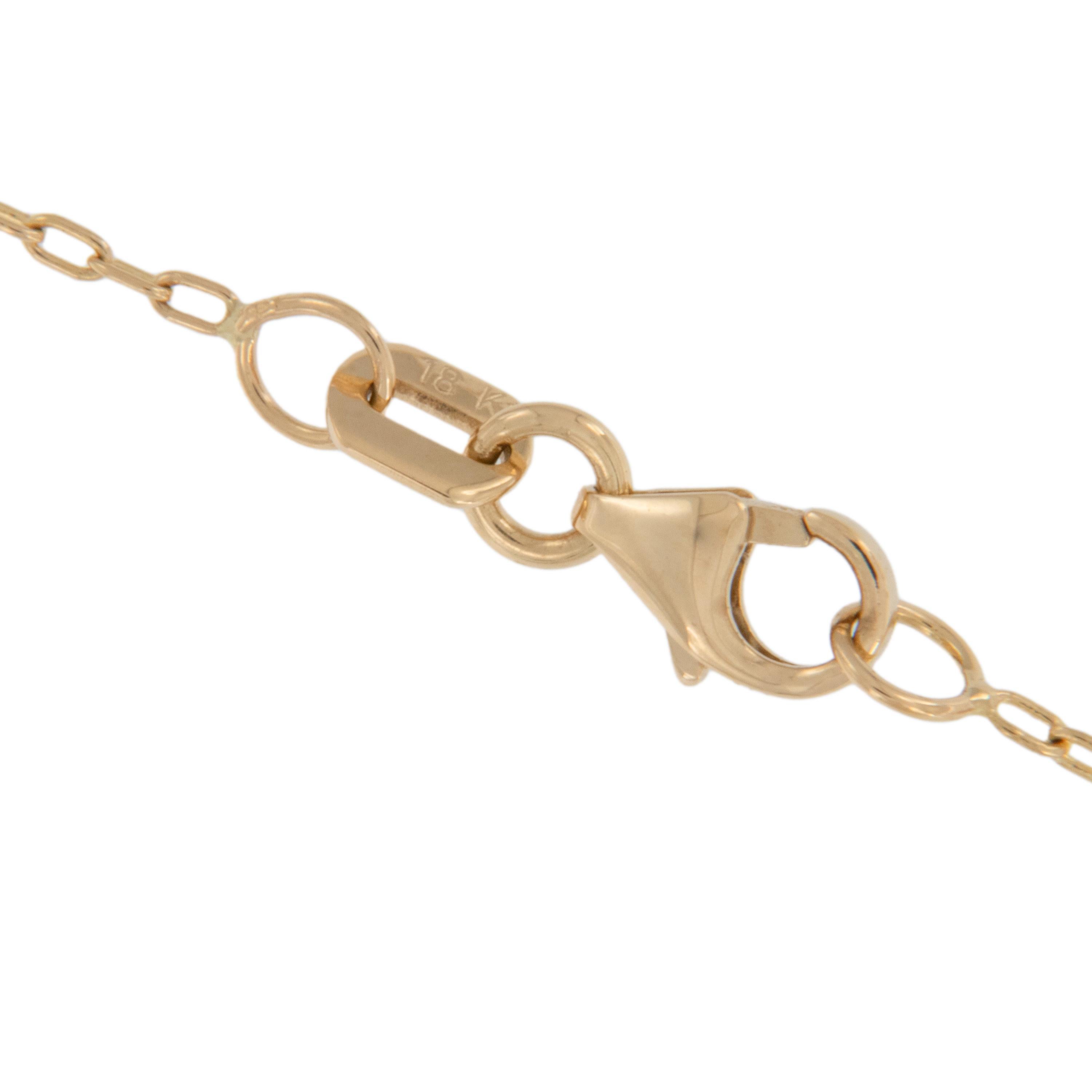 Round Cut 18 Karat Yellow Gold 0.60 Cttw VS Diamond Drop Bar Necklace For Sale