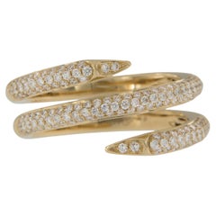 18 Karat Yellow Gold 0.67 Cttw. Pave' Diamond 3 Row Wrap Around Fashion Ring