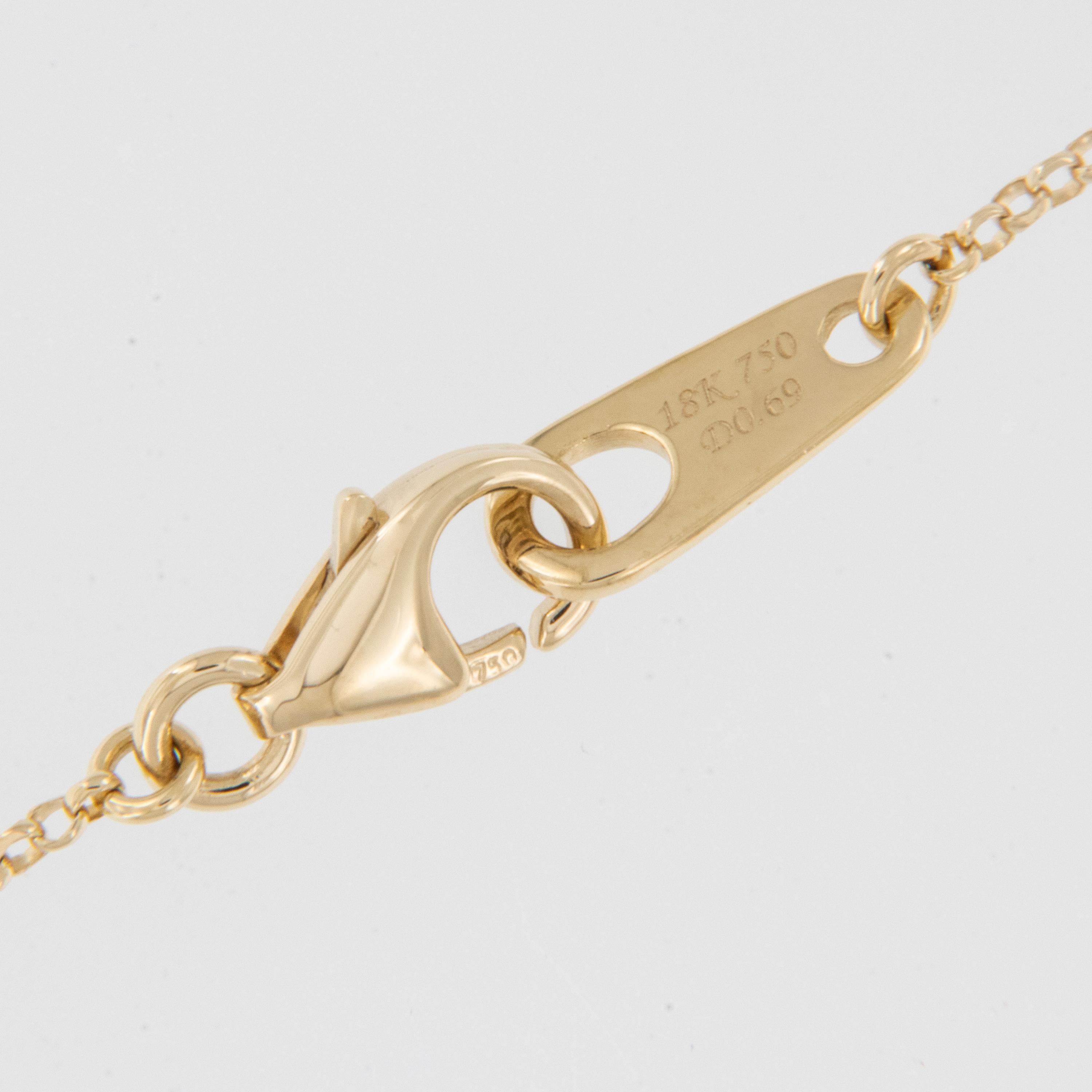 Contemporain Or jaune 18 carats 0,69 ct. pt. Collier bulles de diamants en vente