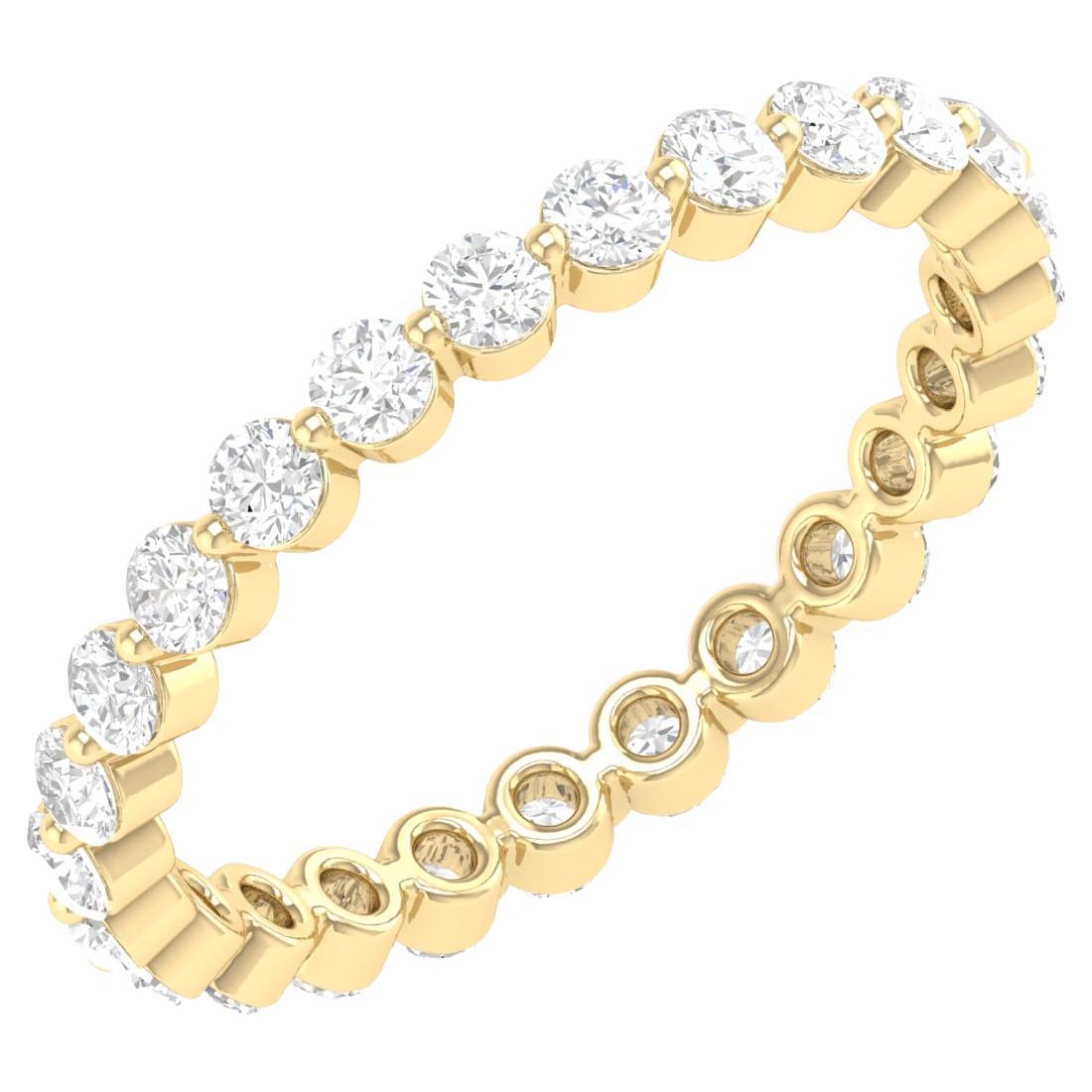 18 Karat Yellow Gold 0.75 Carat Diamond Infinity Band Ring  For Sale