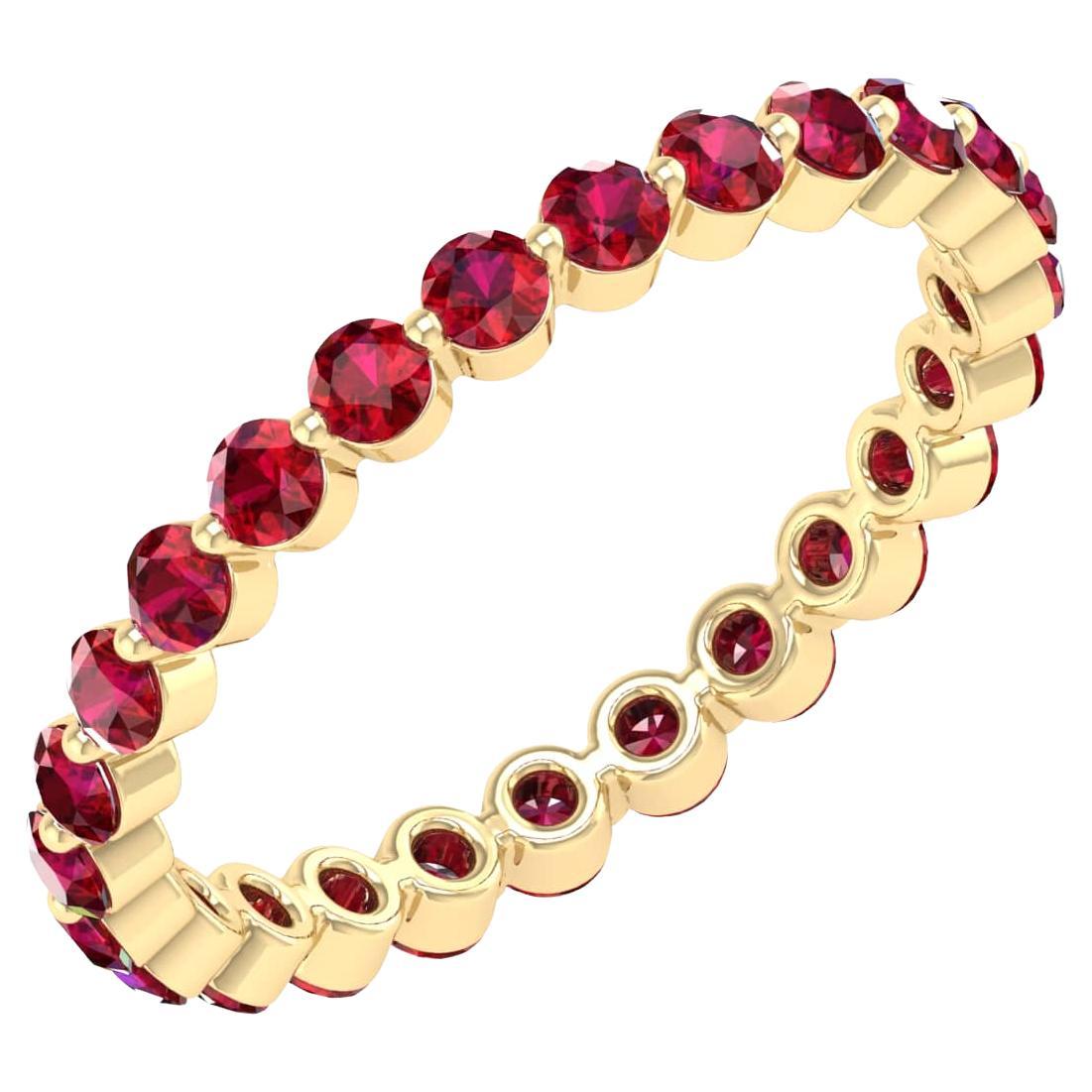 18 Karat Yellow Gold 0.75 Carat Ruby Infinity Band Ring For Sale