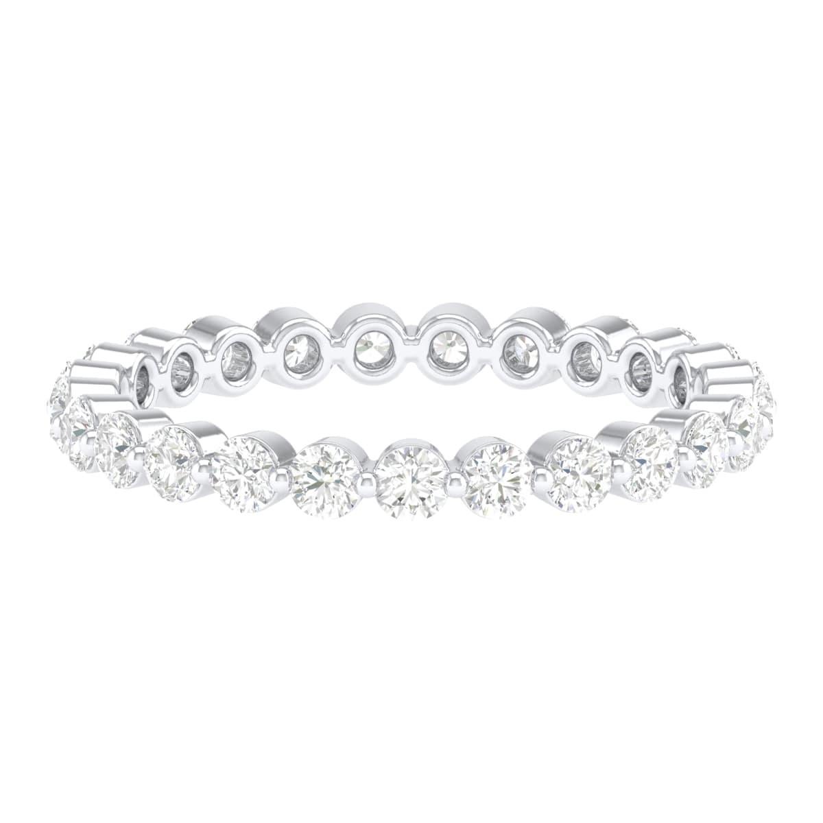 Contemporary 18 Karat White Gold 0.75 Carat Sapphire Infinity Band Ring For Sale