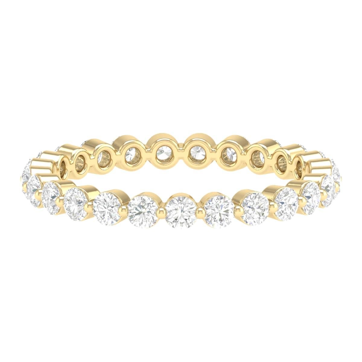 Taille brillant Bague à anneau infinie en or jaune 18 carats avec saphir 0,75 carat  en vente