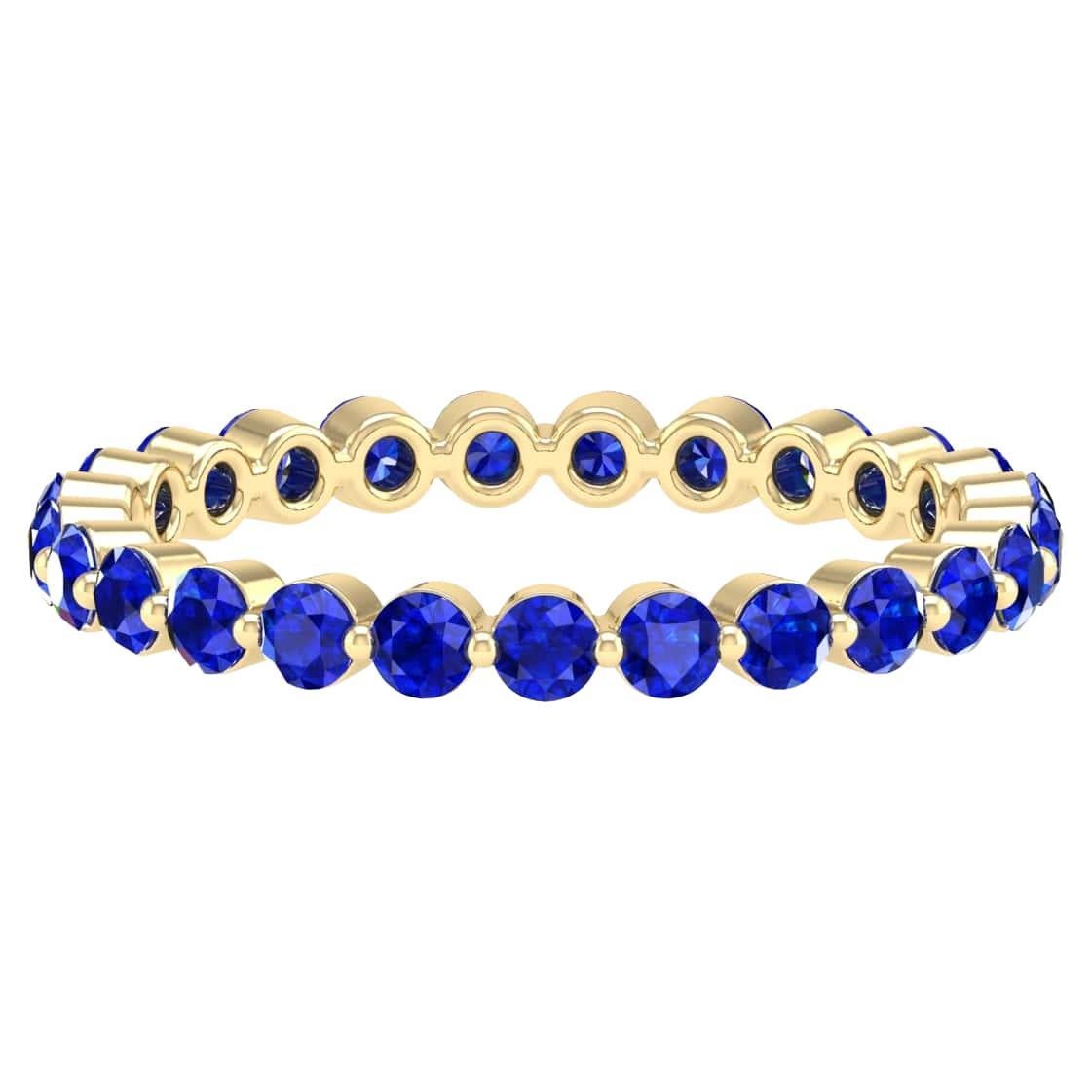 18 Karat Yellow Gold 0.75 Carat Sapphire Infinity Band Ring 