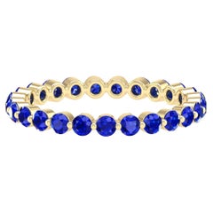 18 Karat Yellow Gold 0.75 Carat Sapphire Infinity Band Ring