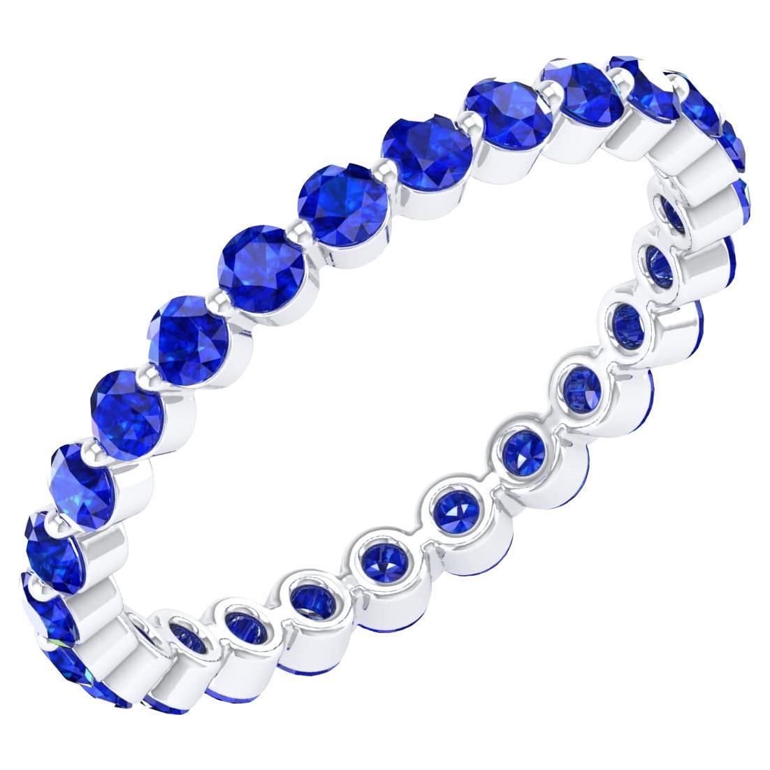 18 Karat White Gold 0.75 Carat Sapphire Infinity Band Ring  For Sale