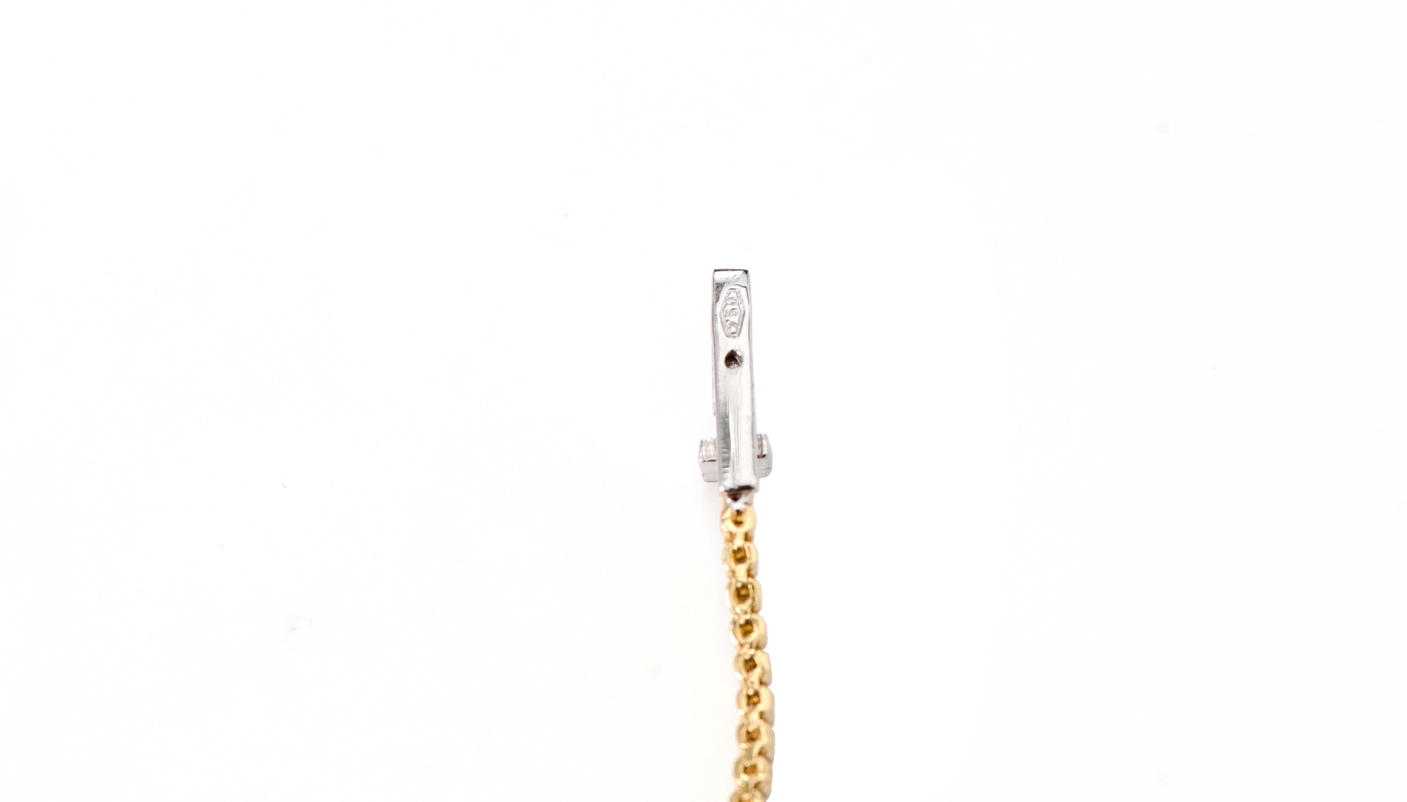 18 Karat Yellow Gold 0.81 Carat Brilliant-Cut Diamond Tennis Bracelet For Sale 1