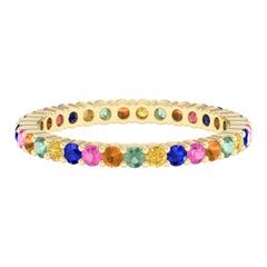 18 Karat Gelbgold 0,85 Karat Multi-Sapphire Eternity-Ring