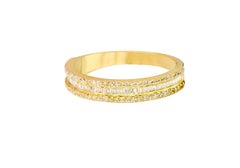18 Karat Yellow Gold 0.89 Carat Diamond Eternity Half-Band Ring