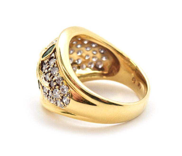 18 Karat Yellow Gold 0.98 Carat Diamond Sapphire and Emerald Fashion ...