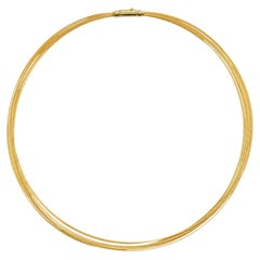 Collana contemporanea in oro giallo 18 carati a 10 fili con cavo metallico da 18 pollici