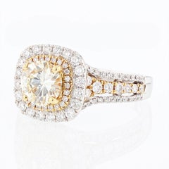 18 Karat Yellow Gold 1.02 Carat Round Diamond Engagement Ring