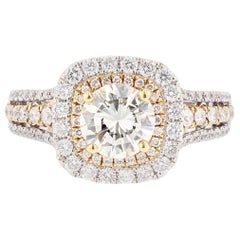18 Karat Yellow Gold 1.02 Carat Round Diamond Engagement Ring