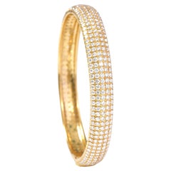 Bracelet tennis en or jaune 18 carats avec diamants taille brillant de 10,85 carats