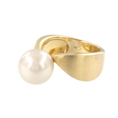 18 Karat Yellow Gold 11mm South Sea Pearl Solitaire Ring from ASBA