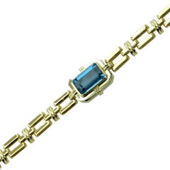 18 Karat Yellow Gold 12 Carat Blue Topaz Bracelet