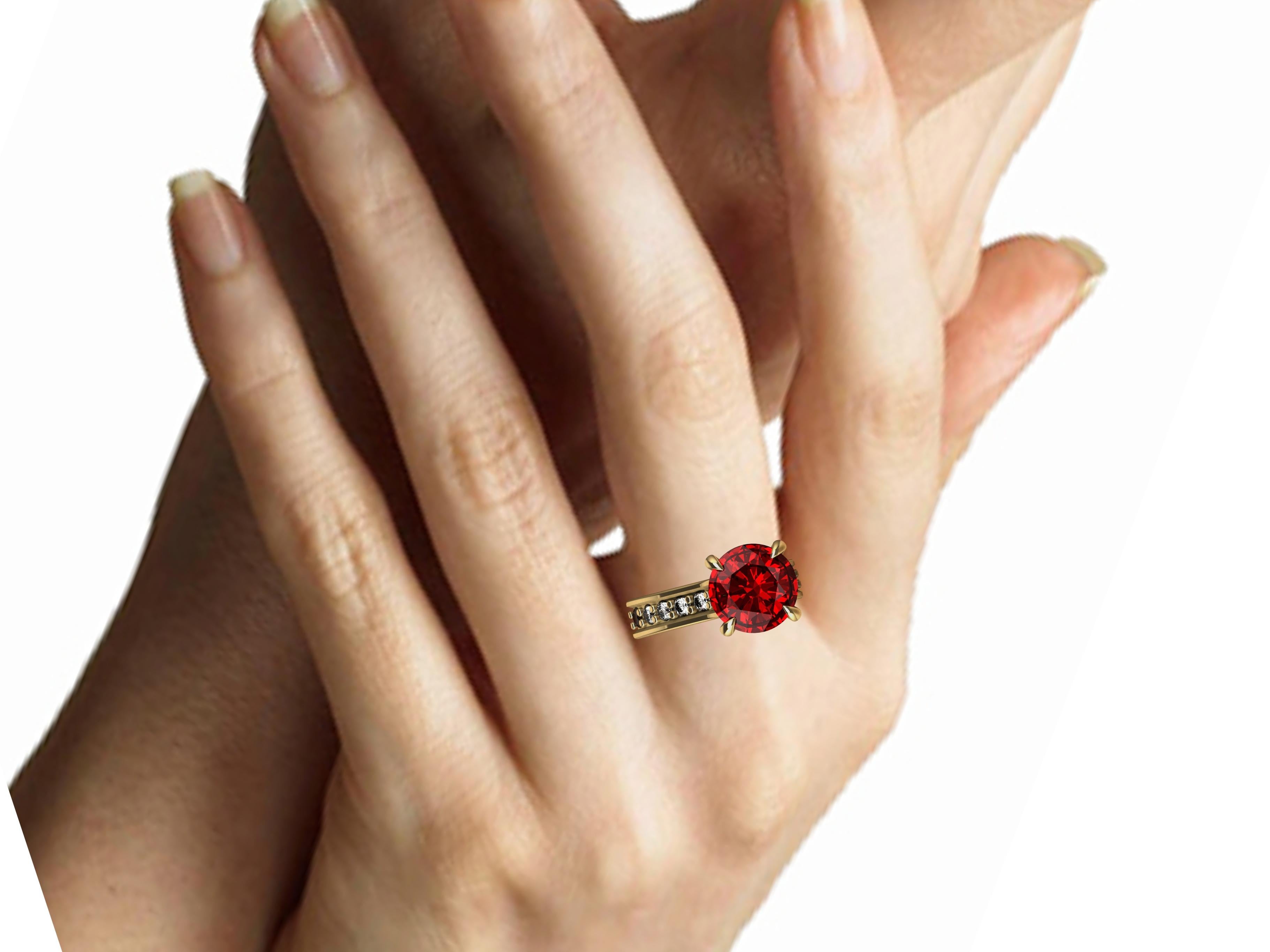 For Sale:  18 Karat Yellow Gold 1.25 Carat Ruby Cartier Inspired Ring 3