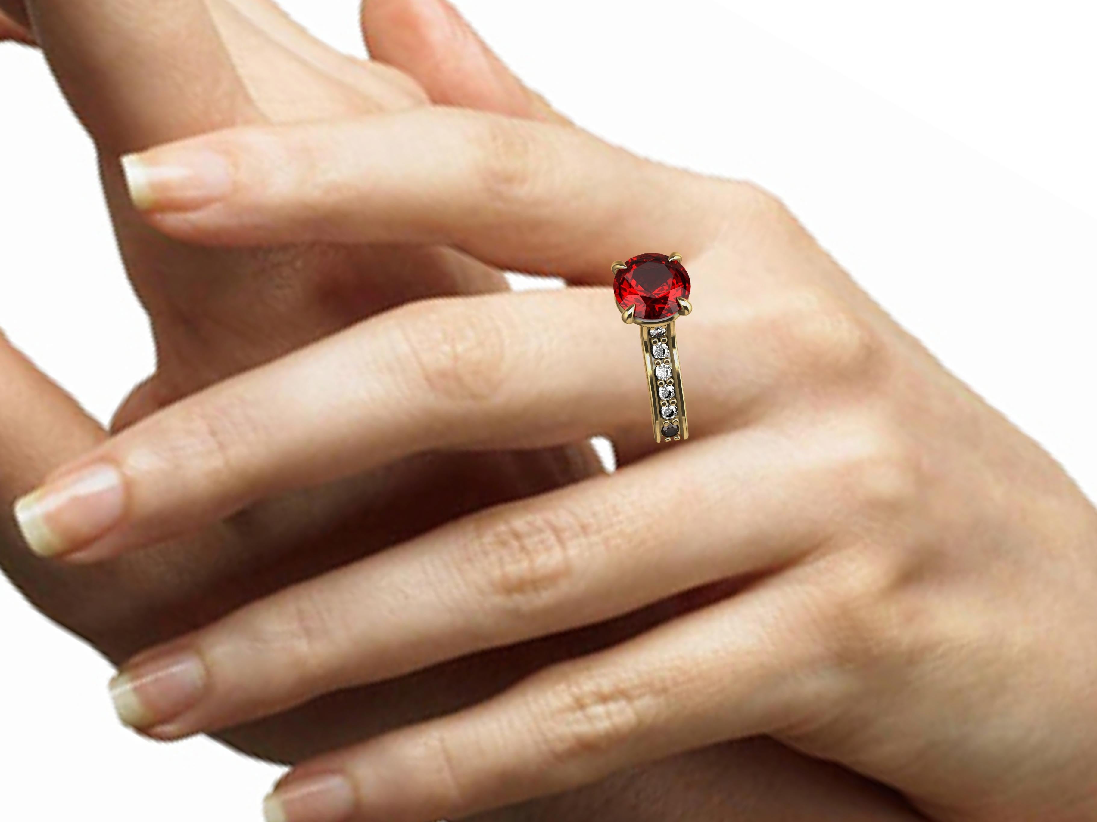For Sale:  18 Karat Yellow Gold 1.25 Carat Ruby Cartier Inspired Ring 4
