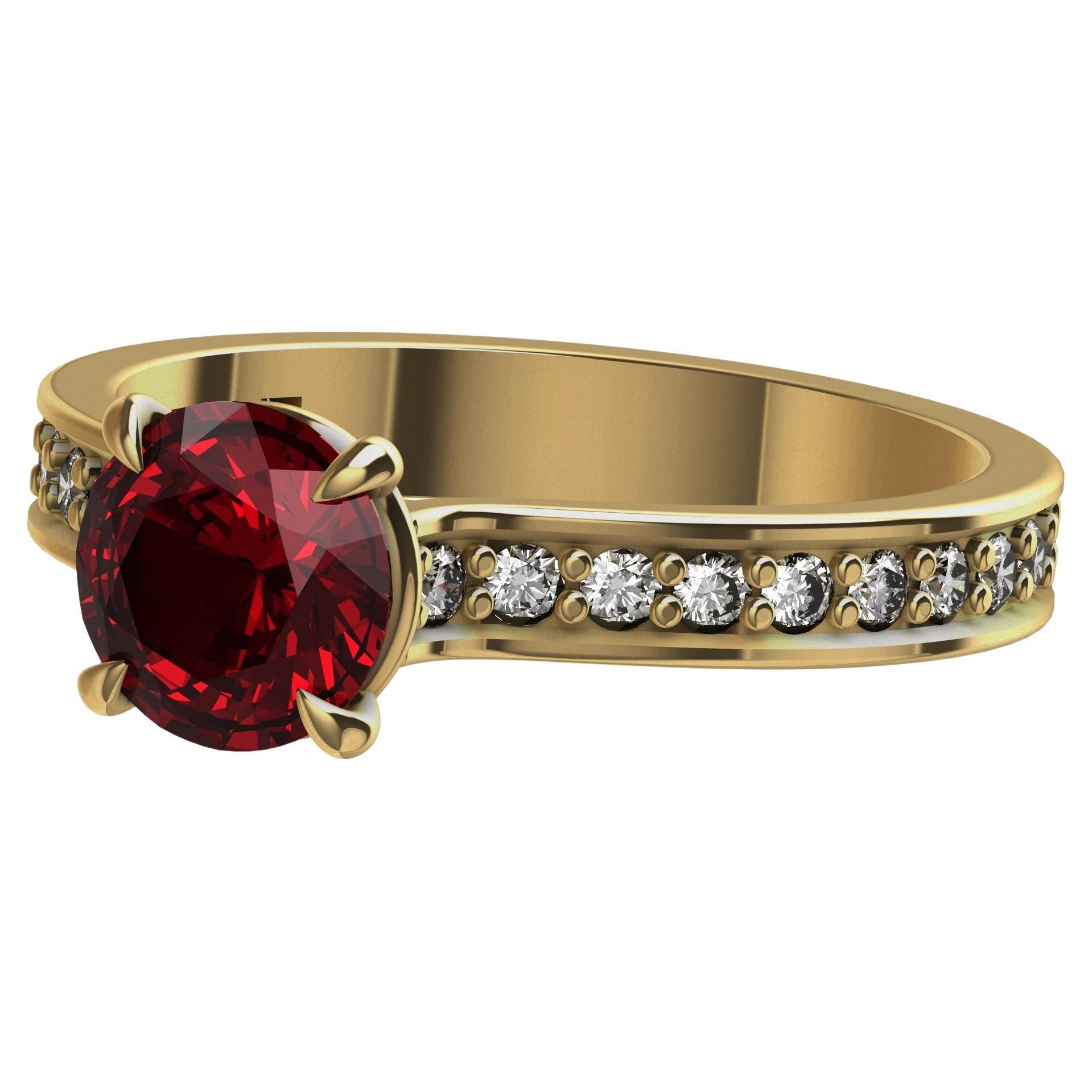 18 Karat Yellow Gold 1.25 Carat Ruby Cartier Inspired Ring