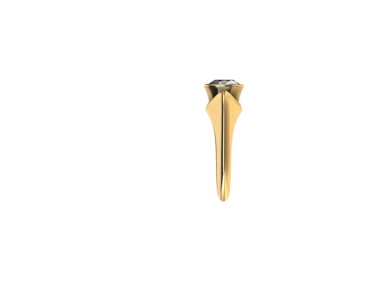 For Sale:  18 Karat Yellow Gold 1.26 Carat GIA Diamond Sculpture Engagement Ring  2
