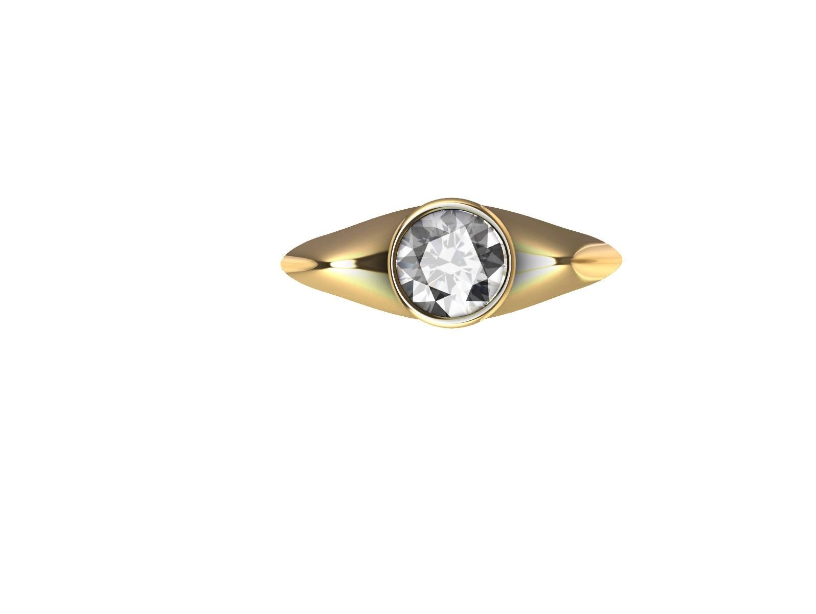 For Sale:  18 Karat Yellow Gold 1.26 Carat GIA Diamond Sculpture Engagement Ring  3