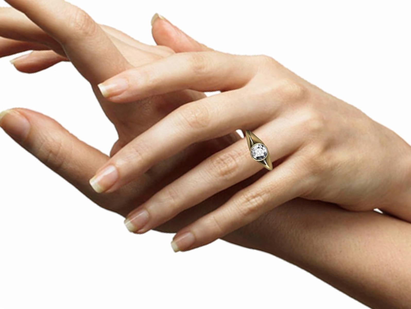 For Sale:  18 Karat Yellow Gold 1.26 Carat GIA Diamond Sculpture Engagement Ring  6