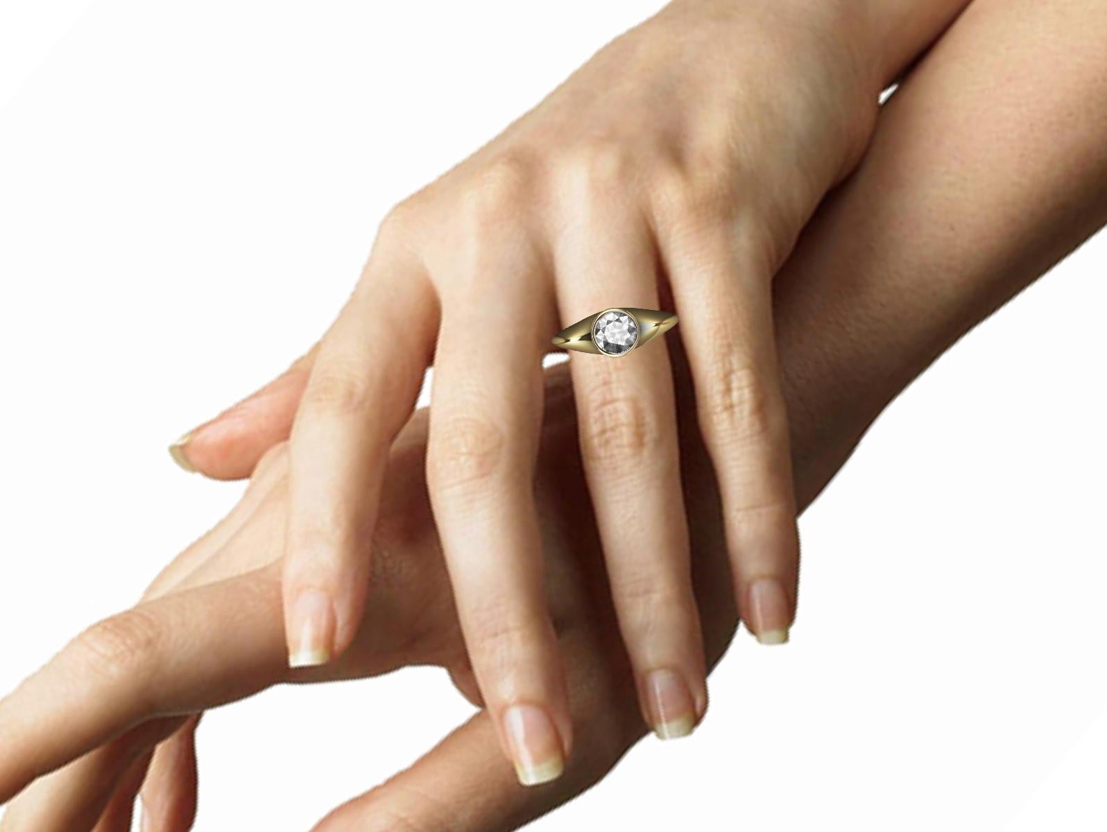 For Sale:  18 Karat Yellow Gold 1.26 Carat GIA Diamond Sculpture Engagement Ring  8
