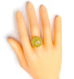 Anillo de Cóctel de Zafiro de Oro Amarillo de 18 Quilates de 12,91 Quilates