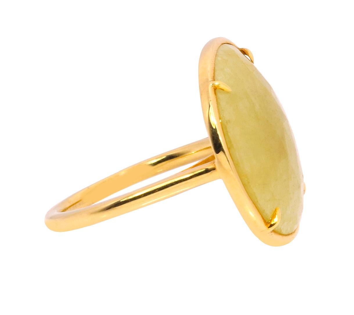 Rose Cut 18 Karat Yellow Gold 12.91 Carat Sapphire Cocktail Ring For Sale