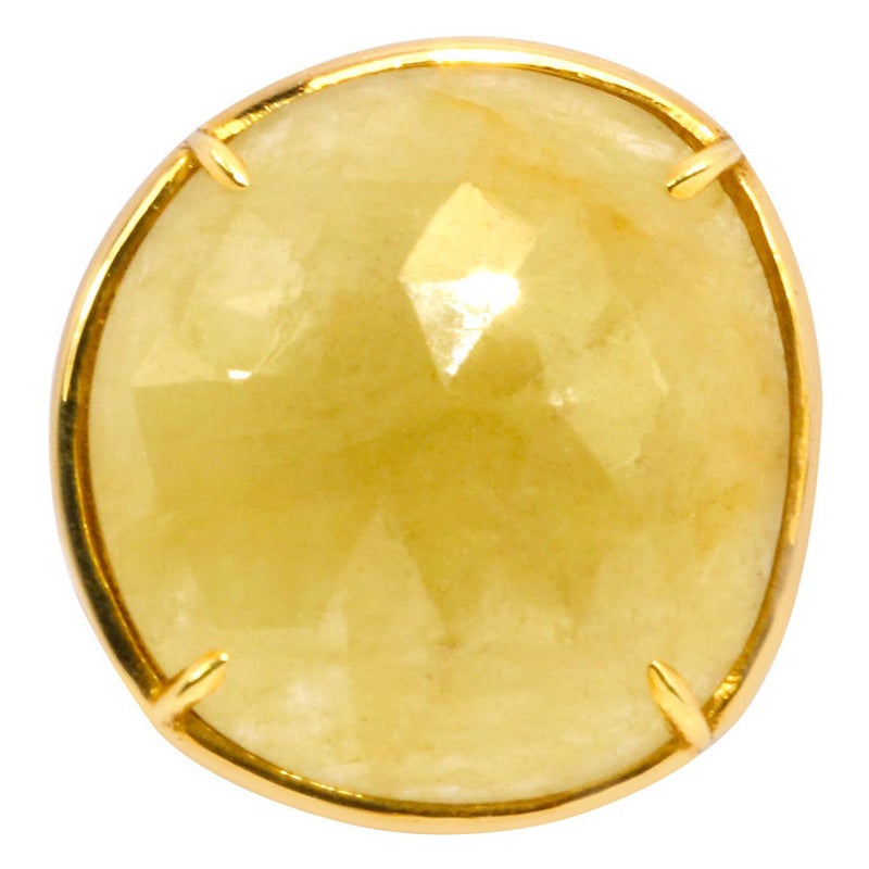 Anello Cocktail in oro giallo 18 carati con zaffiro da 12,91 carati in vendita
