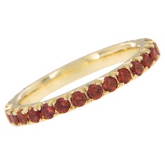 18 Karat Yellow Gold 1.33 Cttw Orange Sapphire Eternity Band