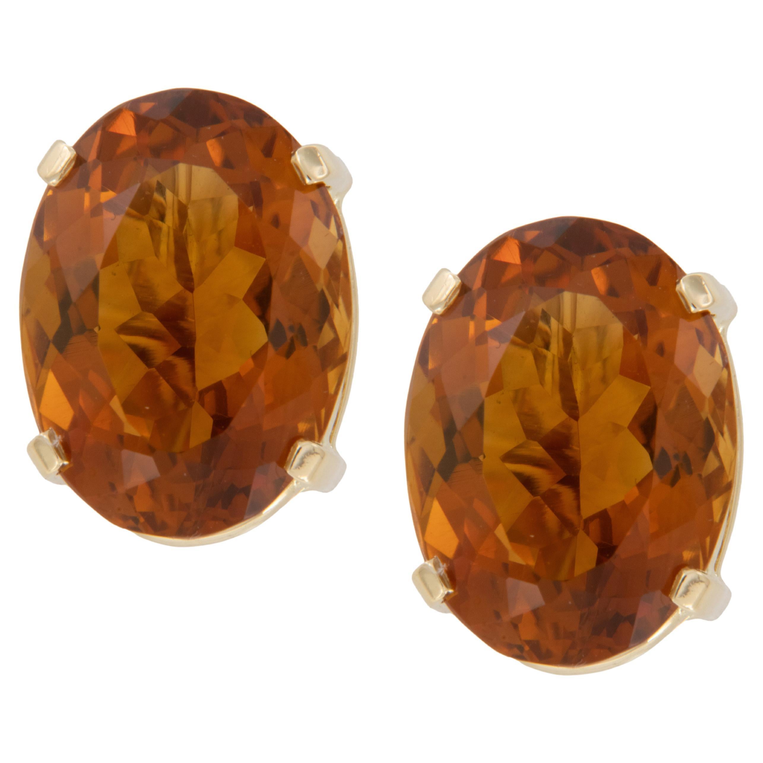 18 Karat Gelbgold 13.30 Cttw Madeira Citrin-Ohrclips