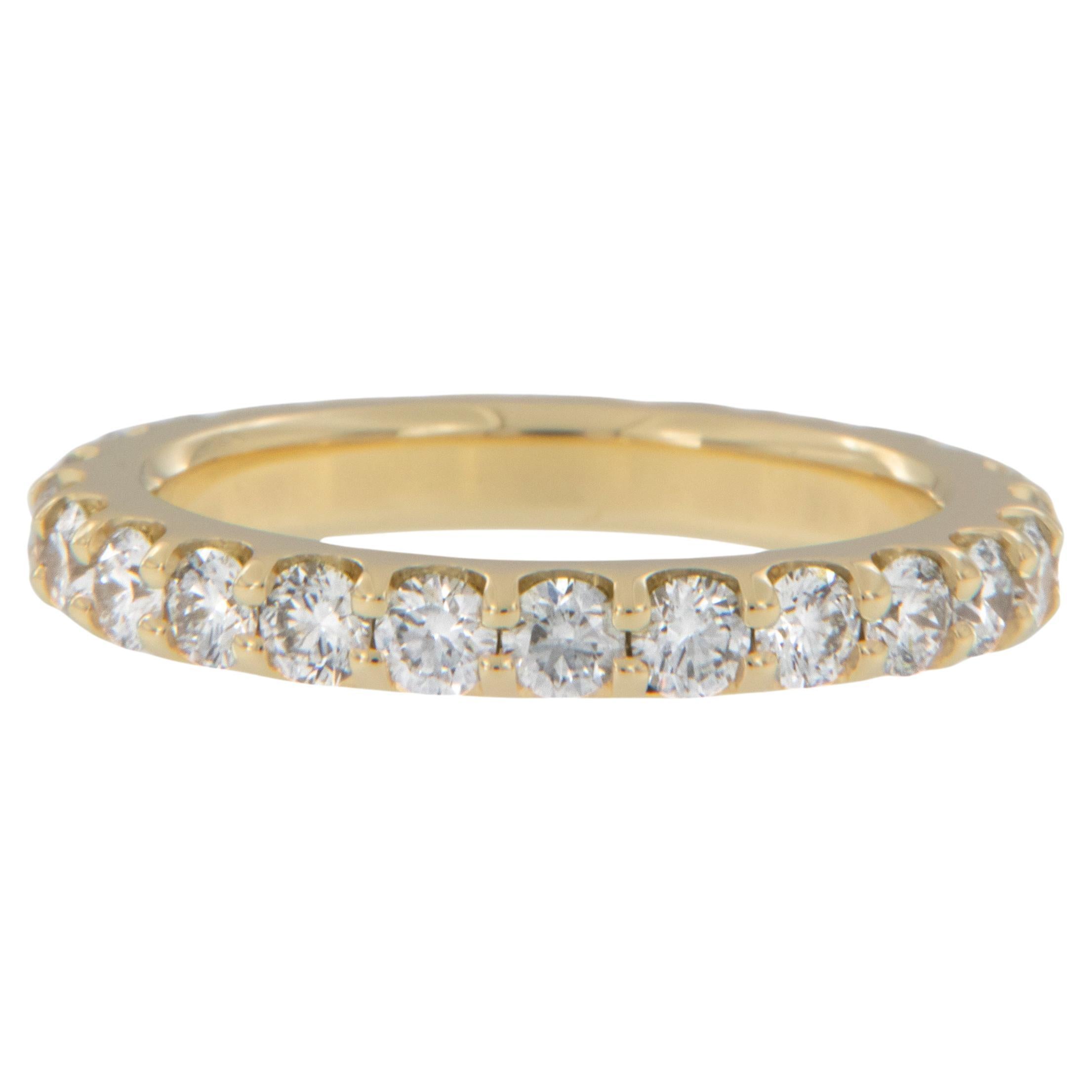 18 Karat Gelbgold 1,34 Gesamtkarat Gesamtkaratgewicht Natürlicher Diamant Eternity-Ring im Angebot