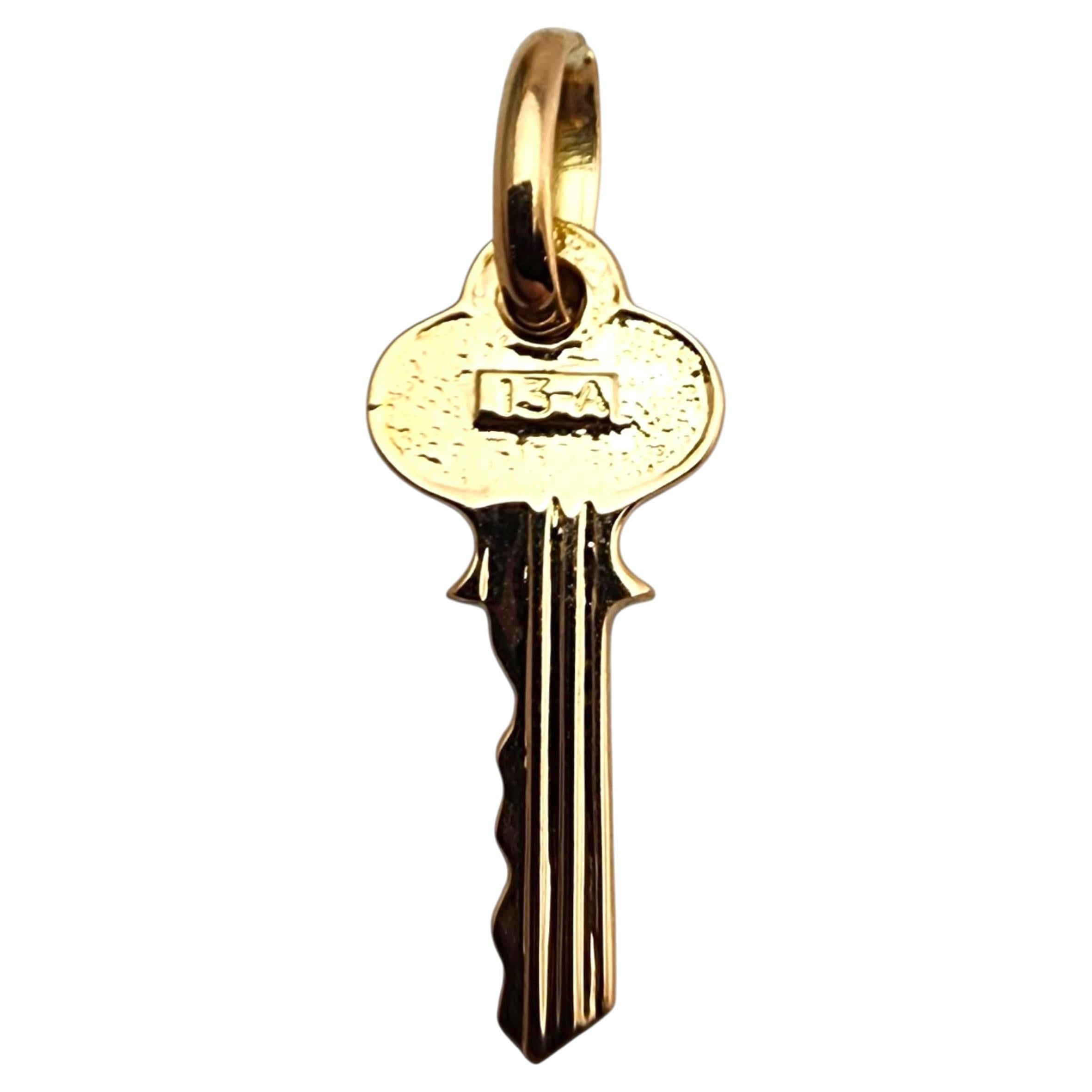 18 Karat Yellow Gold "13A" Key Charm #23698