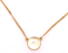 18 Karat Yellow Gold Freeform Charm with One Round Diamond 0.02 TDW