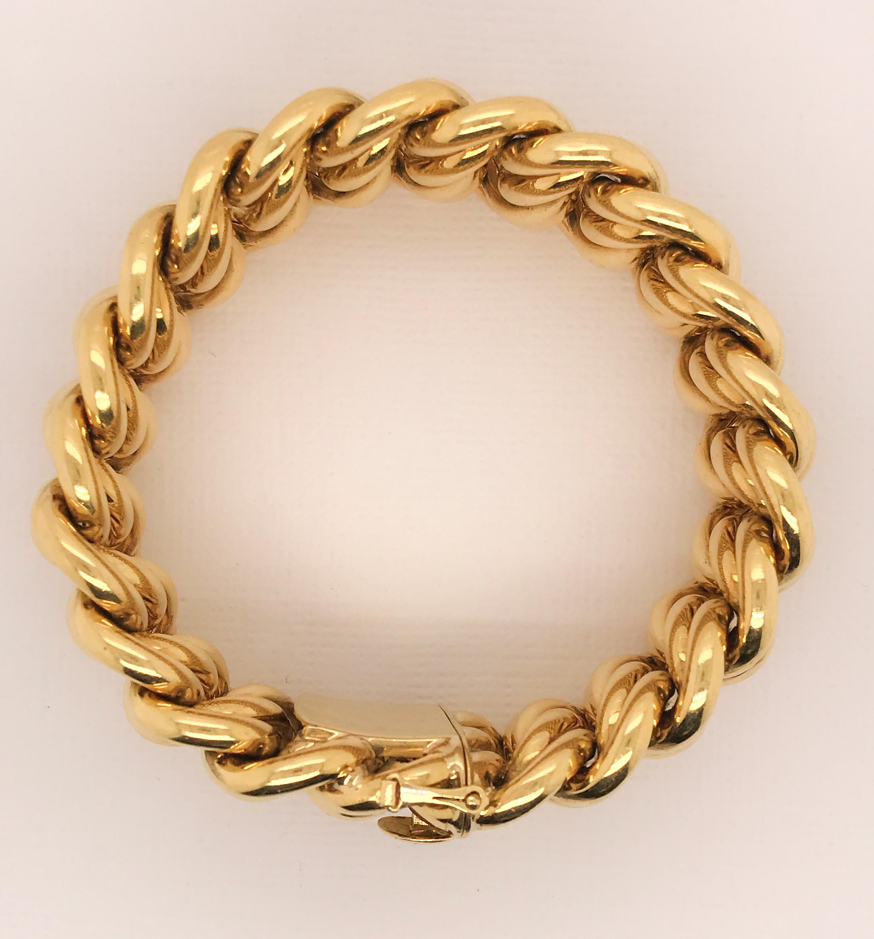 18 Karat Yellow Gold 140 Grams French Gourmette Curb Link Bracelet 5