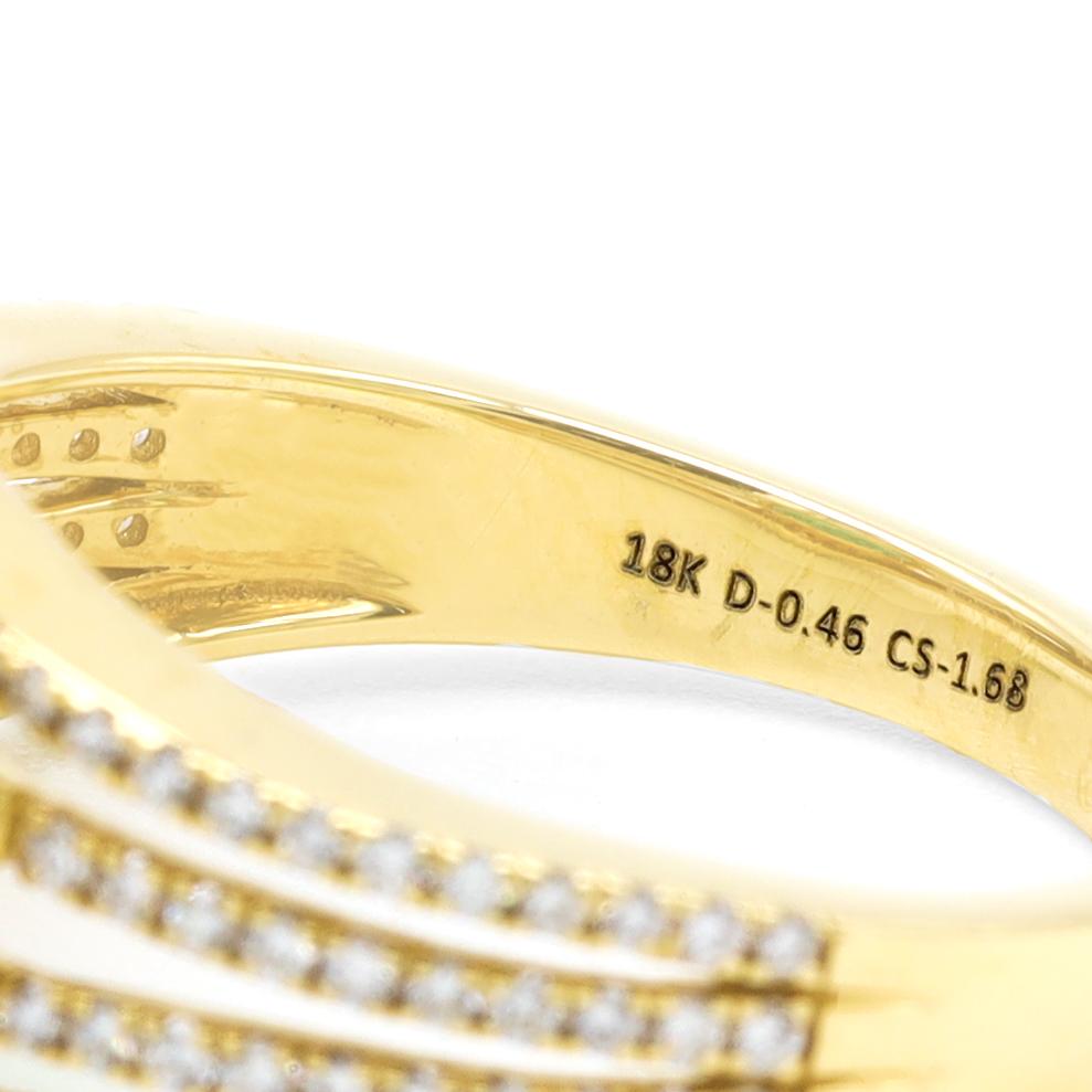 Women's 18 Karat Yellow Gold 1.68 Carat Natural Green Emerald and Diamond Statement Ring For Sale