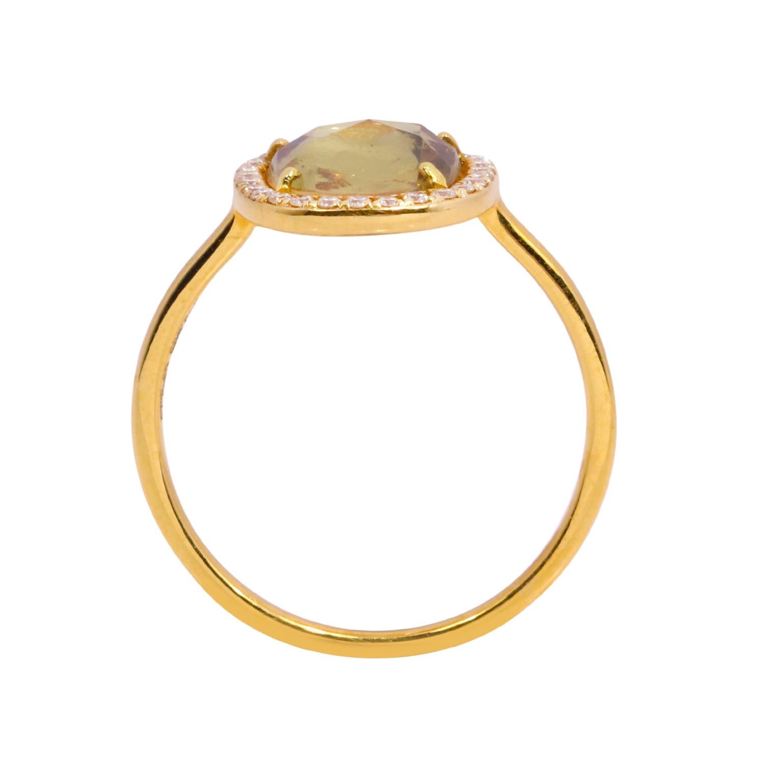 Bague en or jaune 18 carats saphir et diamant 1,97 carat Pour femmes en vente
