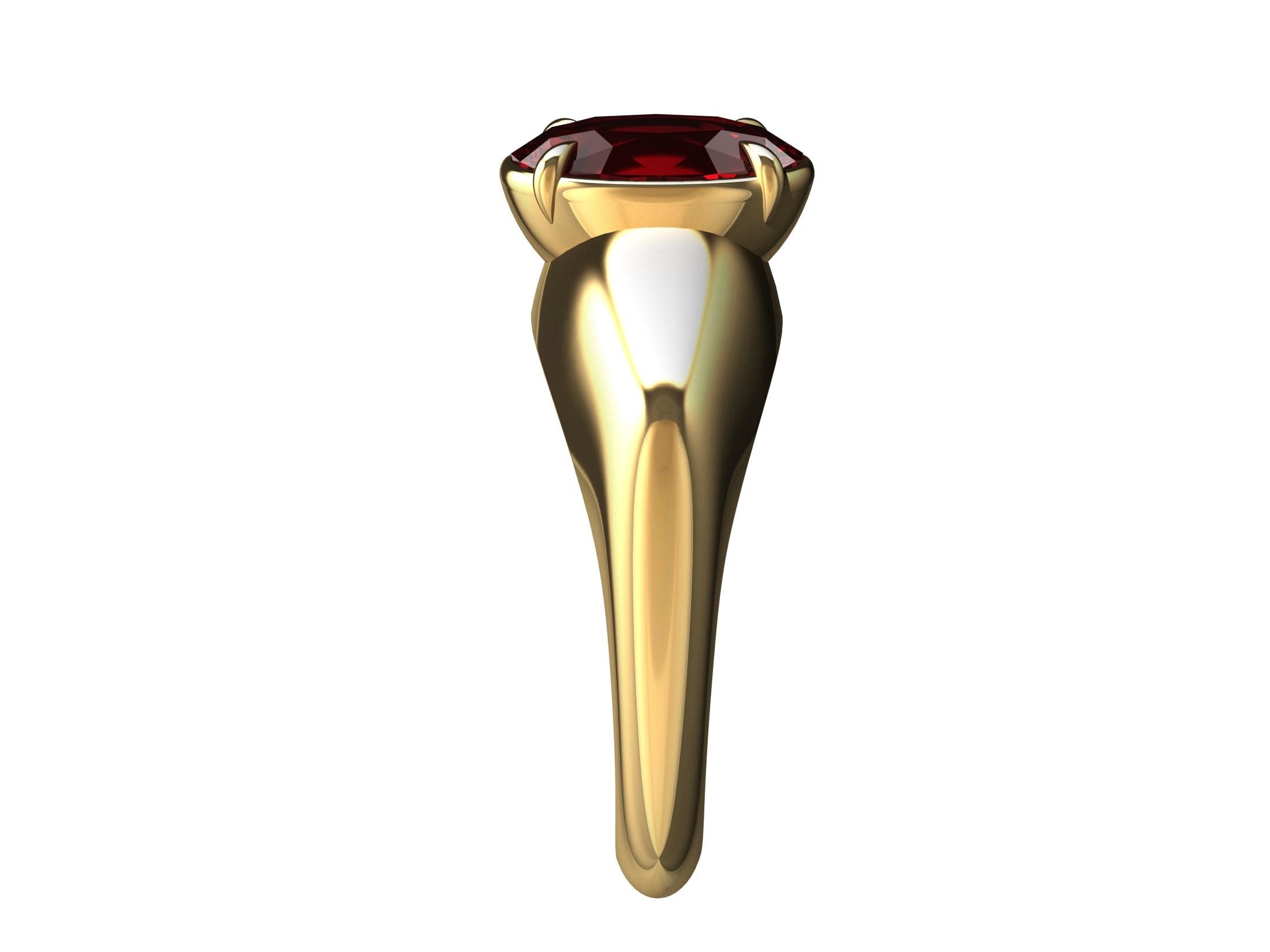 For Sale:  18 Karat Yellow Gold 1.98 Carat Ruby Sculpture Ring 3