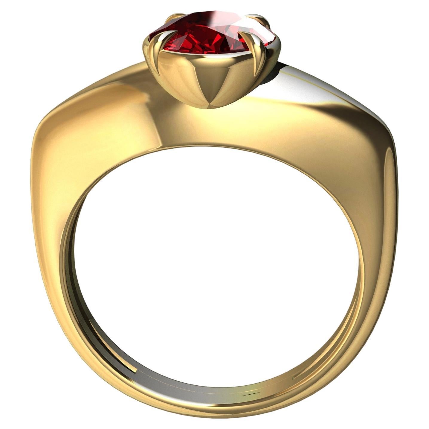 For Sale:  18 Karat Yellow Gold 1.98 Carat Ruby Sculpture Ring