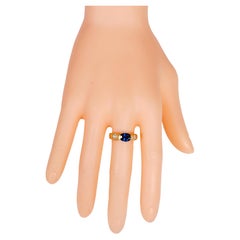 18 Karat Yellow Gold 2.07 Carat Sapphire and Diamond Three-Stone Ring