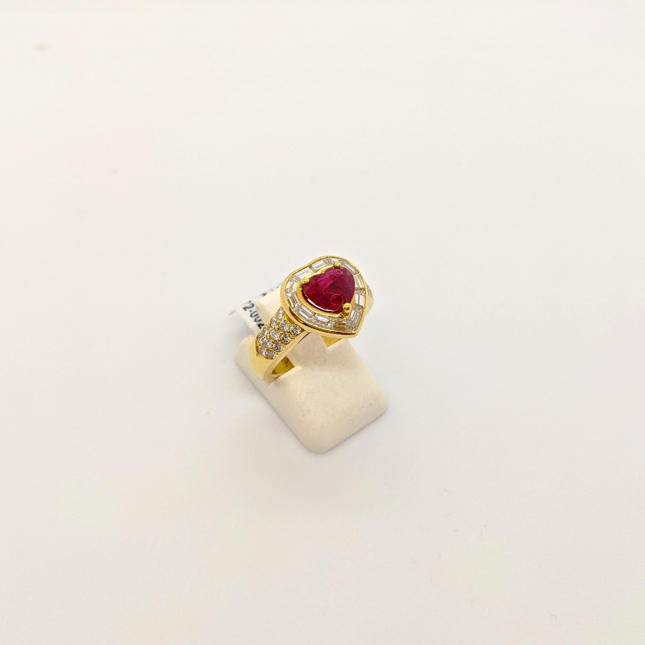 white gold ruby heart ring