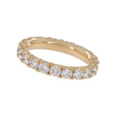Fascia per l'eternità in oro giallo 18 carati con diamanti da 2,10 carati di William Rosenberg