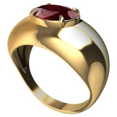 18 Karat Yellow Gold 2.2 Carat Ruby Dome Ring 